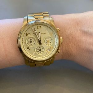 Michael Kors Women's Runway Chronograph Gold-Tone Stainless Steel Watch, 38mm